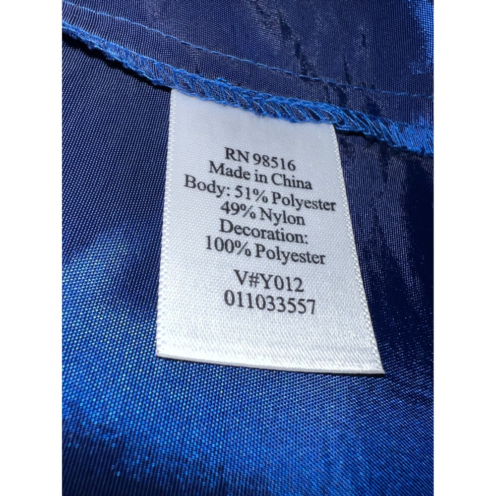 Coldwater Creek Royal Blue Embroidered Eyelet Button Up Blouse Medium 3/4 Sleeve - Picture 10 of 10